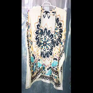 Nicole Miller Boho Mandela Kimono Tunic Women's OS Resort Chic